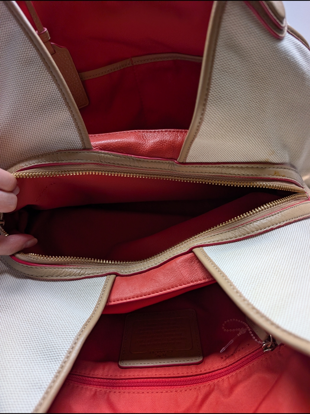 Coach Edie 31 Canvas Leather Shoulder Bag - Picture 7 of 13